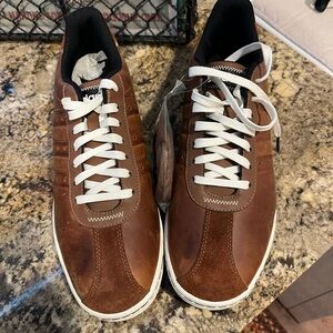 adidas Men's Brown Sneakers with White Laces